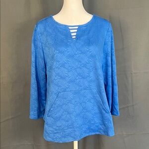 Elegant Blue Long Sleeve Top